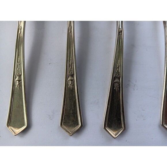 6 VINTAGE 1920 ROGERS XII SILVERPLATE DINNER FORKS LA TOURAINE PATTERN - Picture 5 of 7